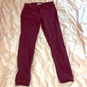 Maroon denimblvd skinny jeans